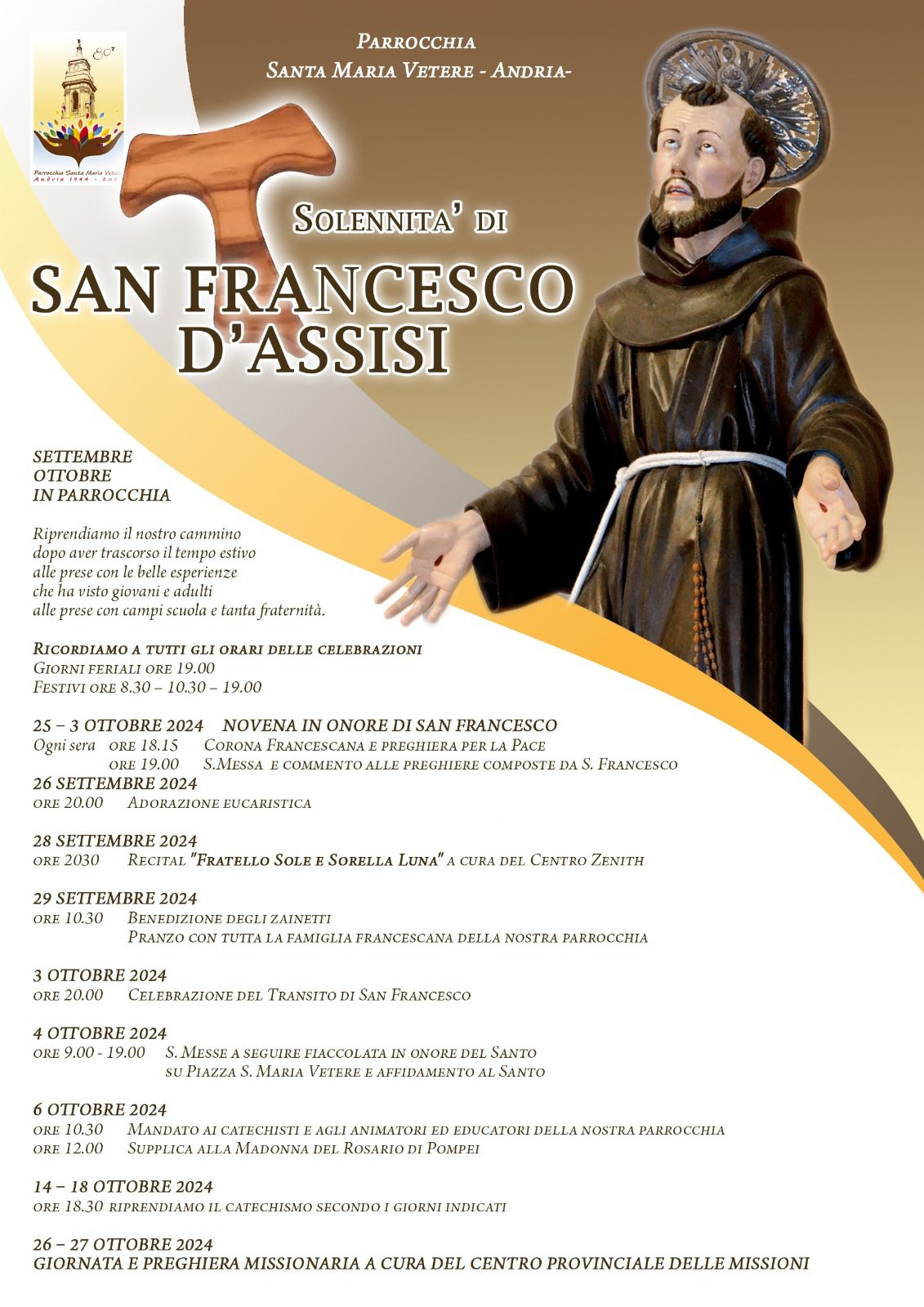 Festa San Francesco d'Assisi Parrocchia Santa Maria Vetere Andria 2024